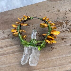 Mushroom and Crystal Pendant